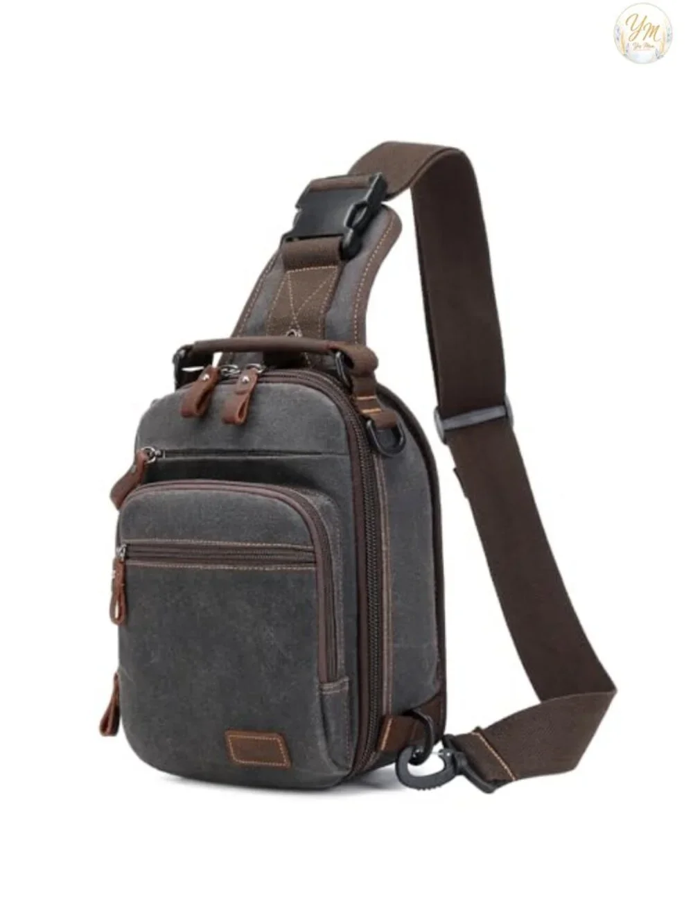Waxed Canvas Sling Bag for Men Crossbody Chest Bag Water Resistant Shoulder